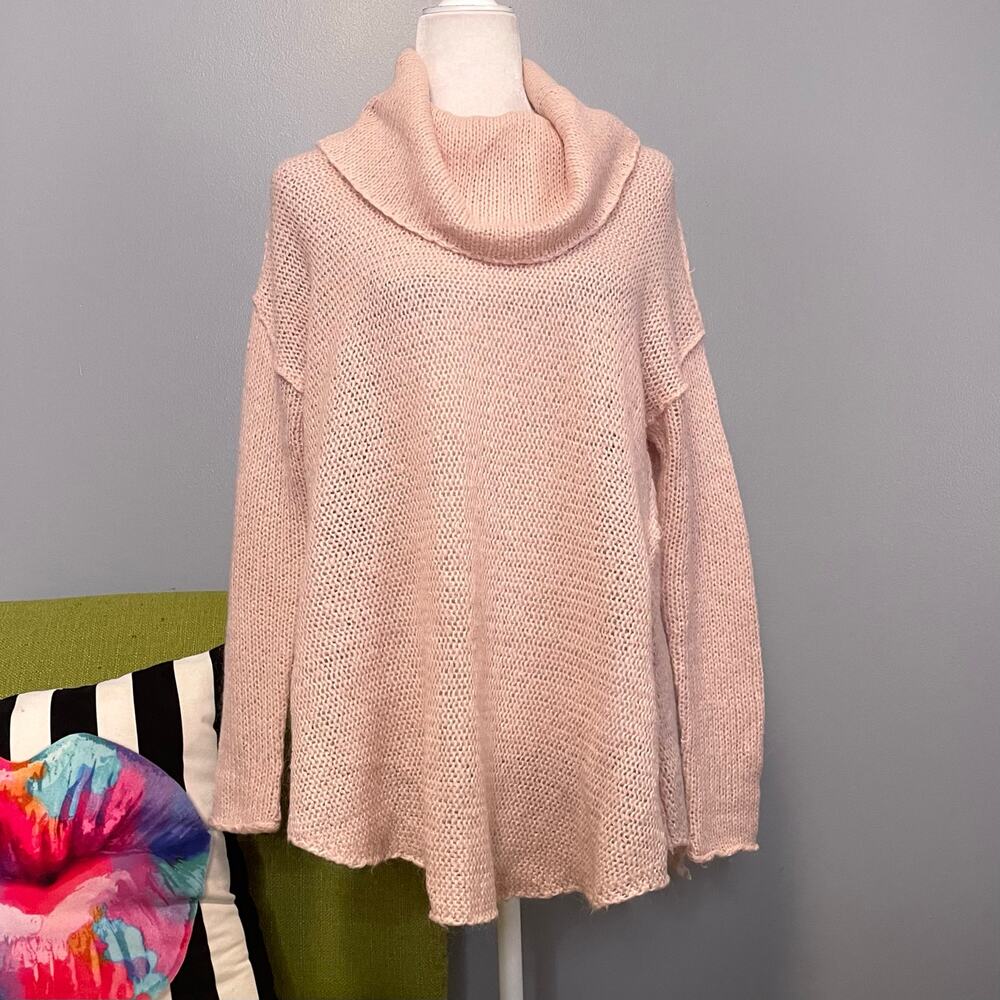 Caslon Pink Mohair Cowl Neck Pullover Sweater